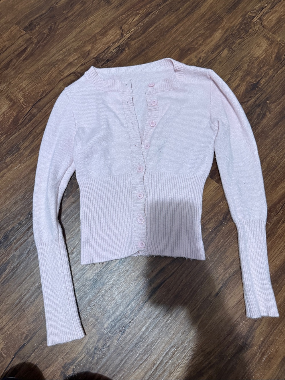 Light Pink Women’s Button-Up Knit Sweater Cardigan